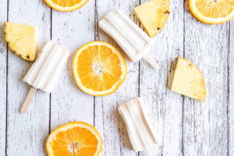 Creamy Orange Pineapple Popsicles