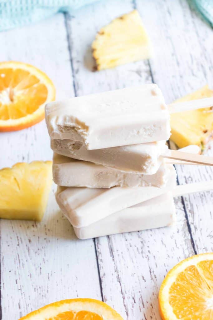Creamy Orange Pineapple Popsicles