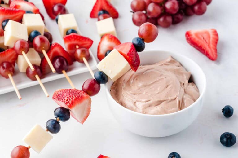 Fruit Kabobs with Cream Cheese Dip