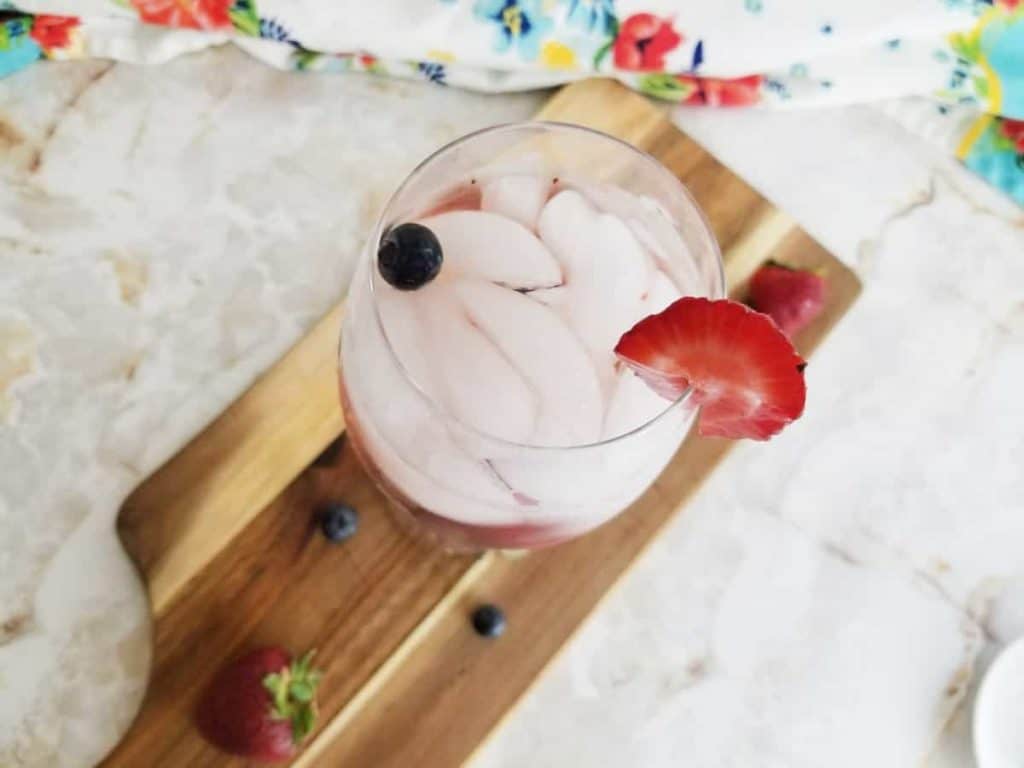 Overhead shot of summer cocktail.