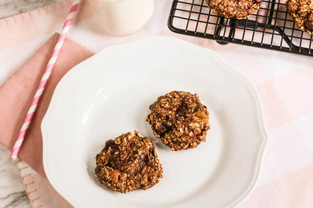 Banana Bread Cookies on a white plate