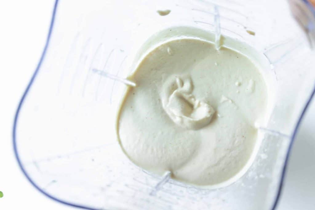 cashew cream sauce in a blender.