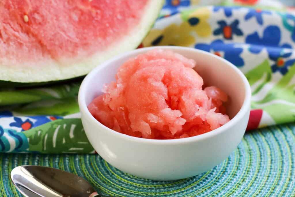 Close-up of watermelon sorbet