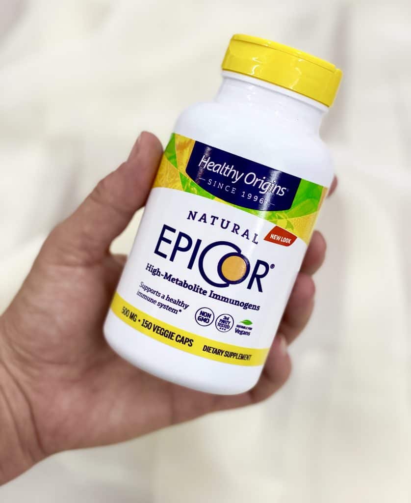 Close up of bottle of Epicor