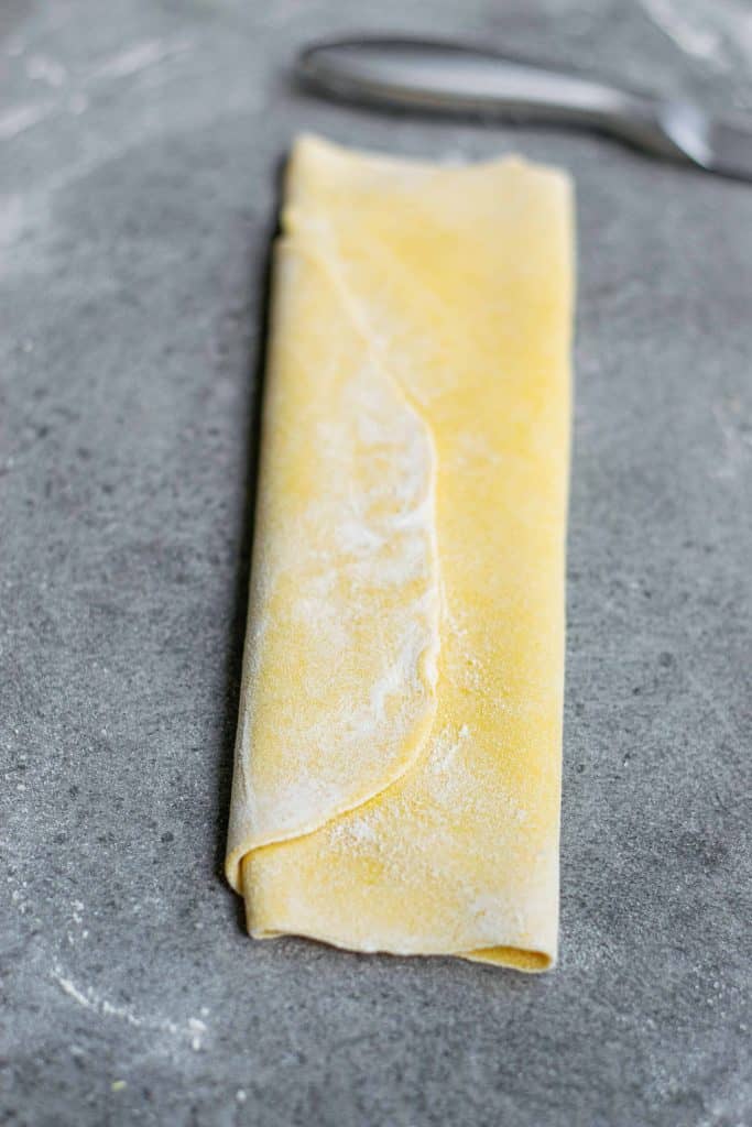 Rolling pasta dough uo.