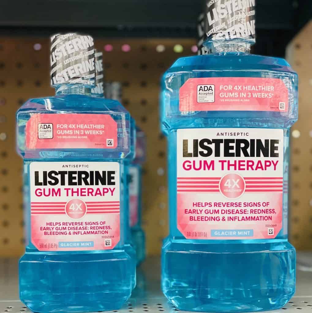 Listerine on Walmart store shelf.