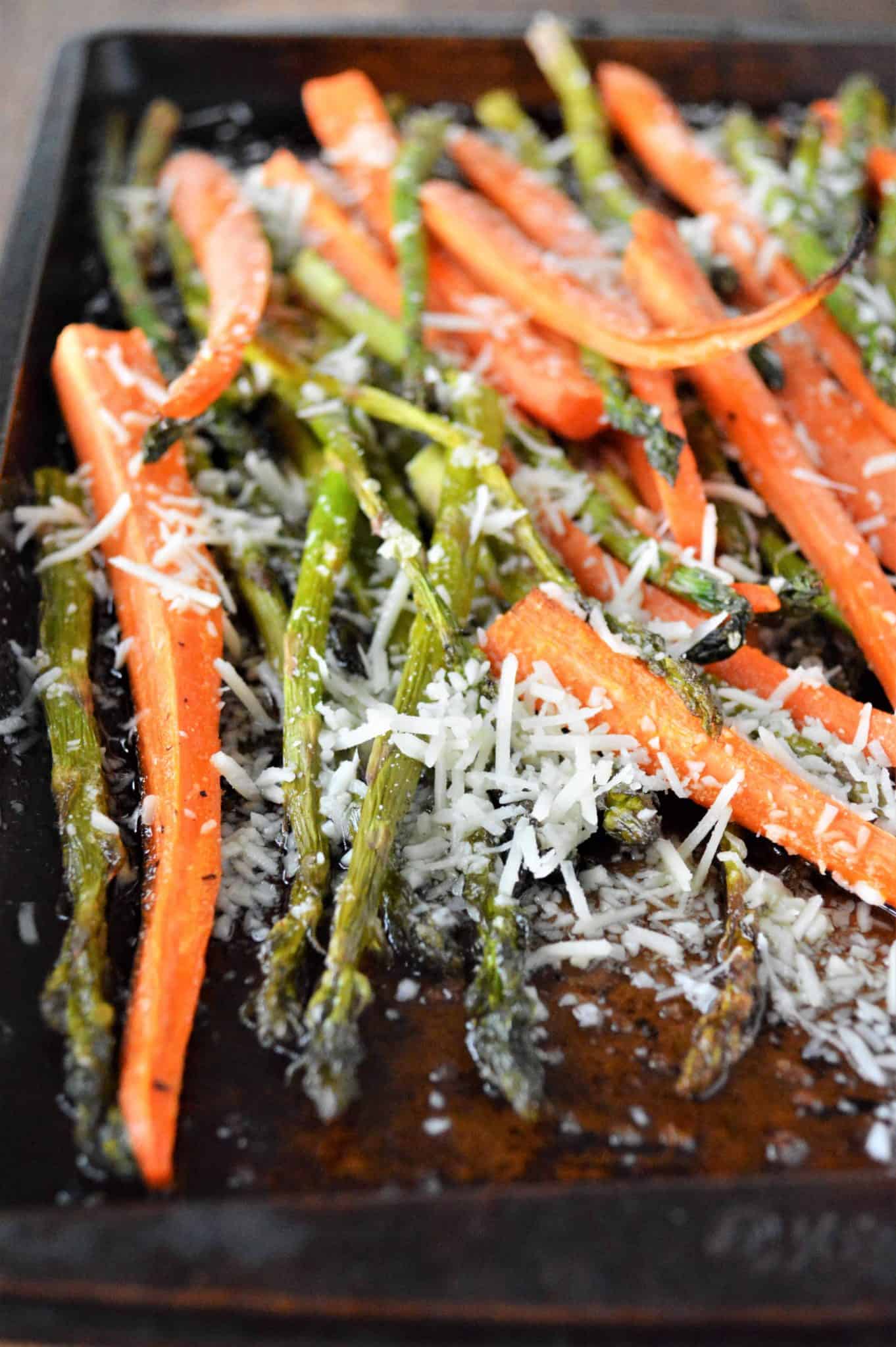 Roasted Asparagus and Carrots with Parmesan Cheese Marathons & Motivation