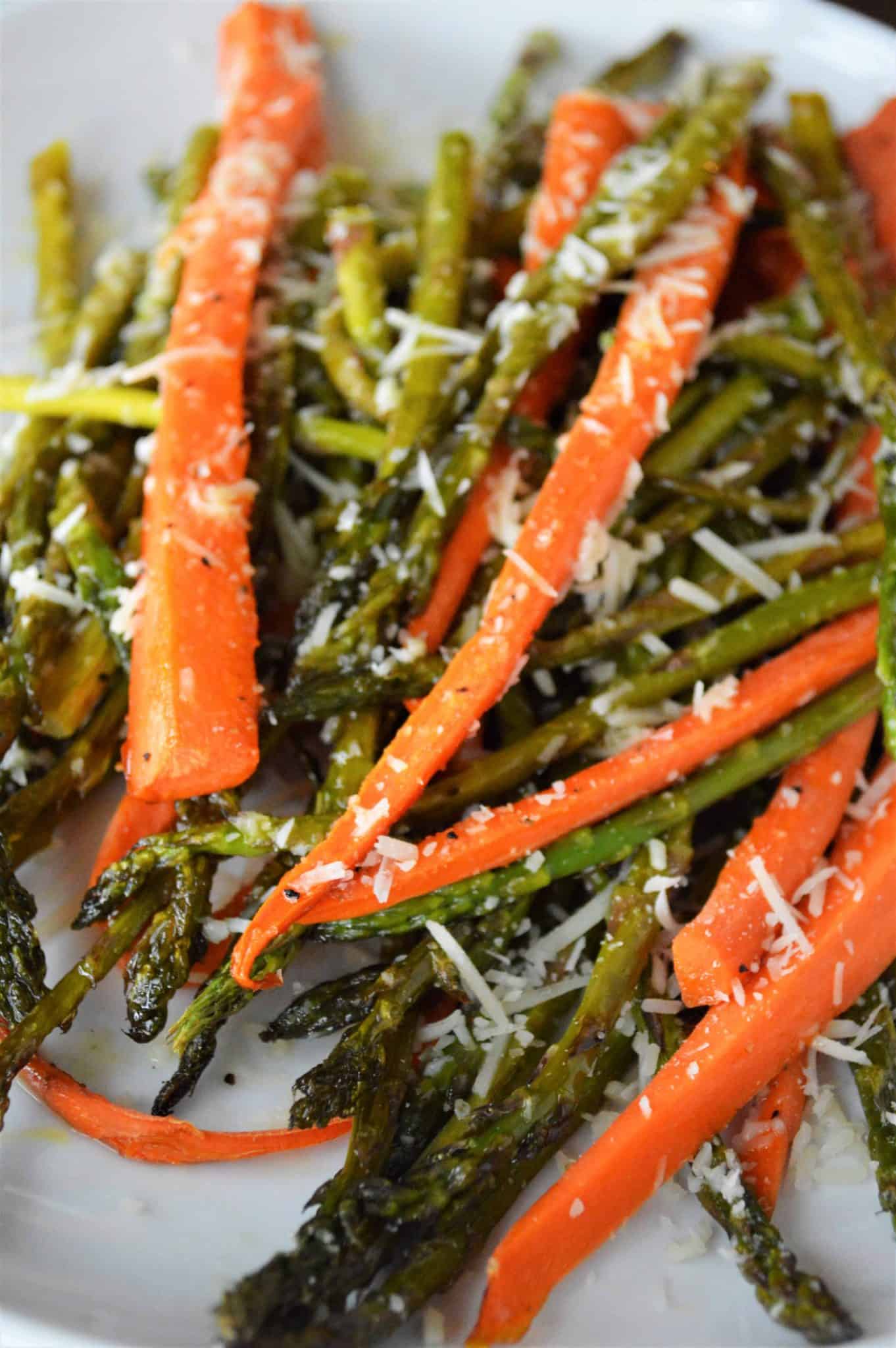 Roasted Asparagus and Carrots with Parmesan Cheese Marathons & Motivation