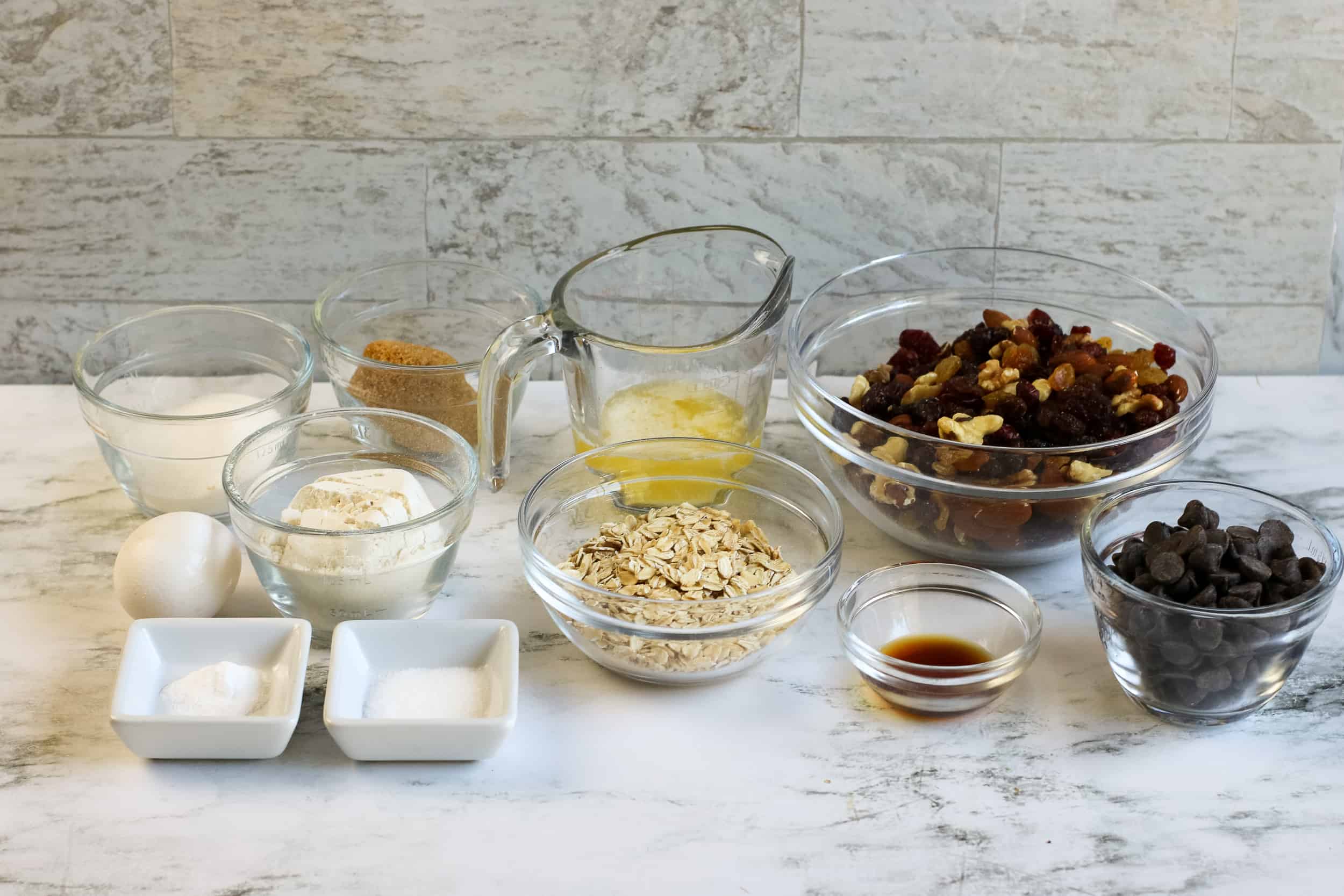 Trail Mix Cookie Ingredients