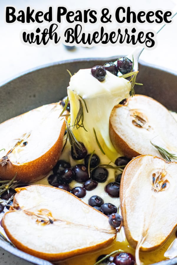 Baked Pears and Cheese with Blueberries Pin