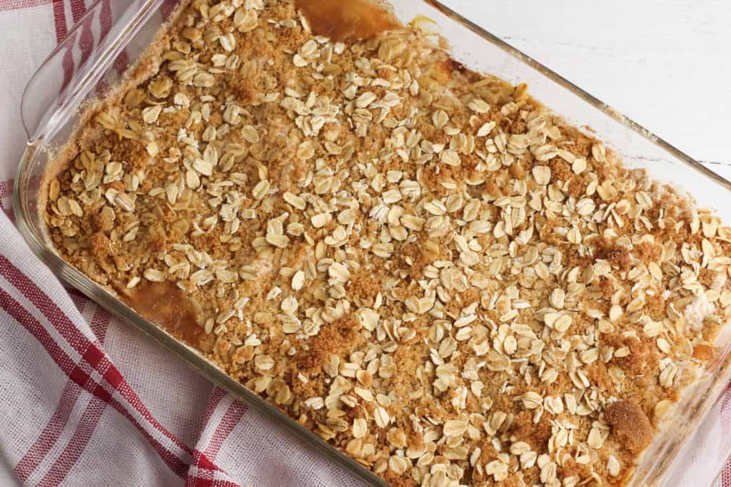 Apple Dump Cake hot out of the oven.