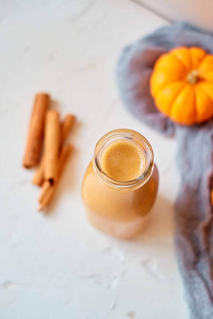 Overhead shot of pumpkin creamer