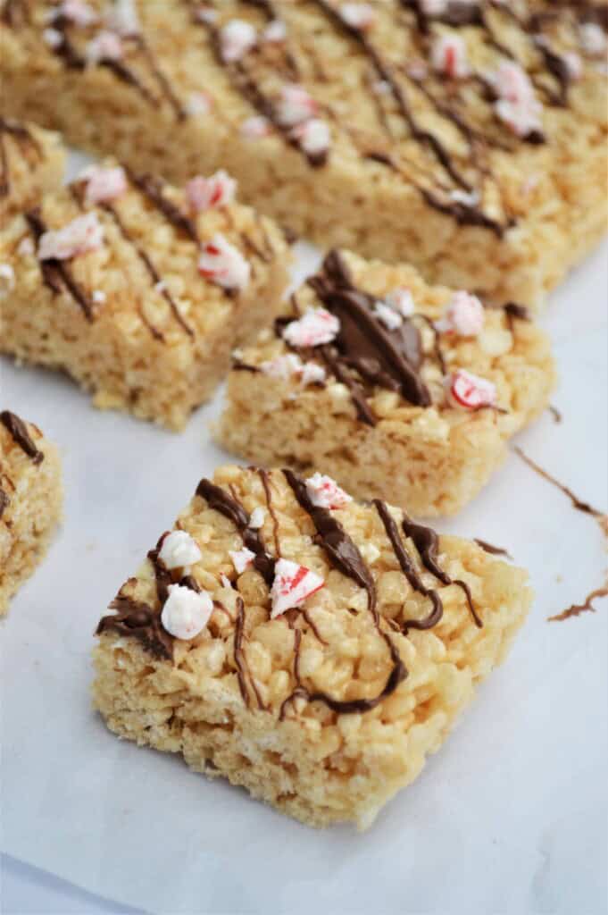 Chocolate Peppermint Rice Krispie Treats.