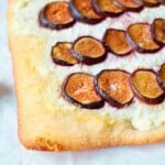 Fig pizza with ricotta cheese and honey.