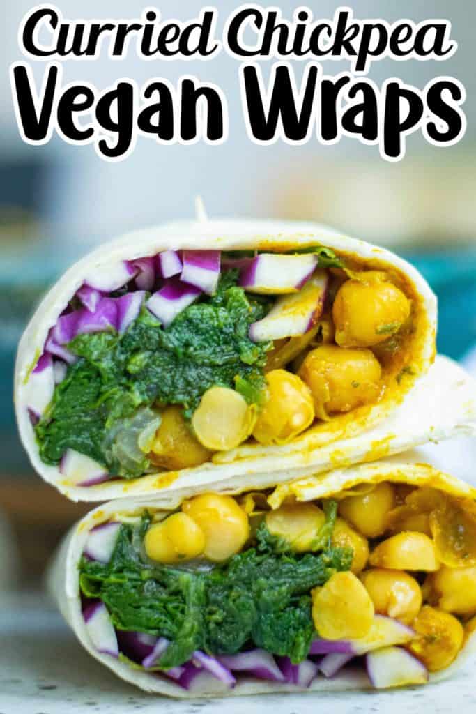 Curried Chickpea Vegan Wraps Pin