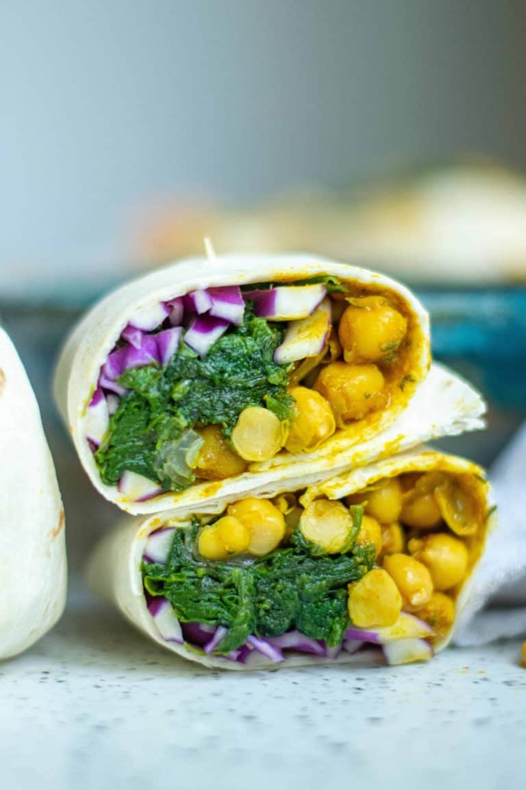 Curried Chickpea Vegan Wraps