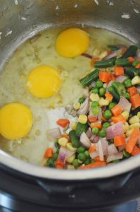 Cooking eggs alongside vegetables in the Instant Pot