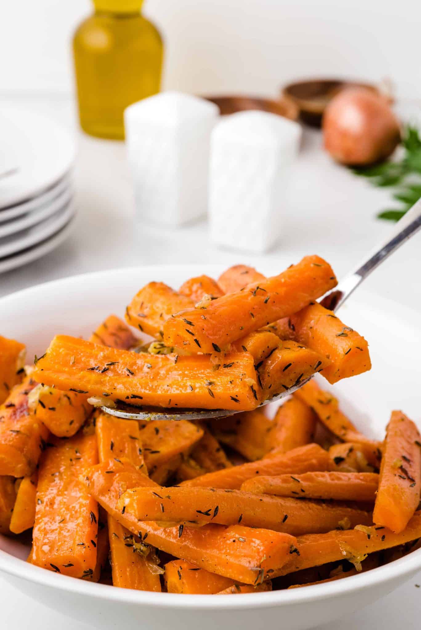 Oven Roasted Carrots with Onions and Thyme Marathons & Motivation