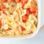 Overhead closeup of Tik Tok pasta recipe.