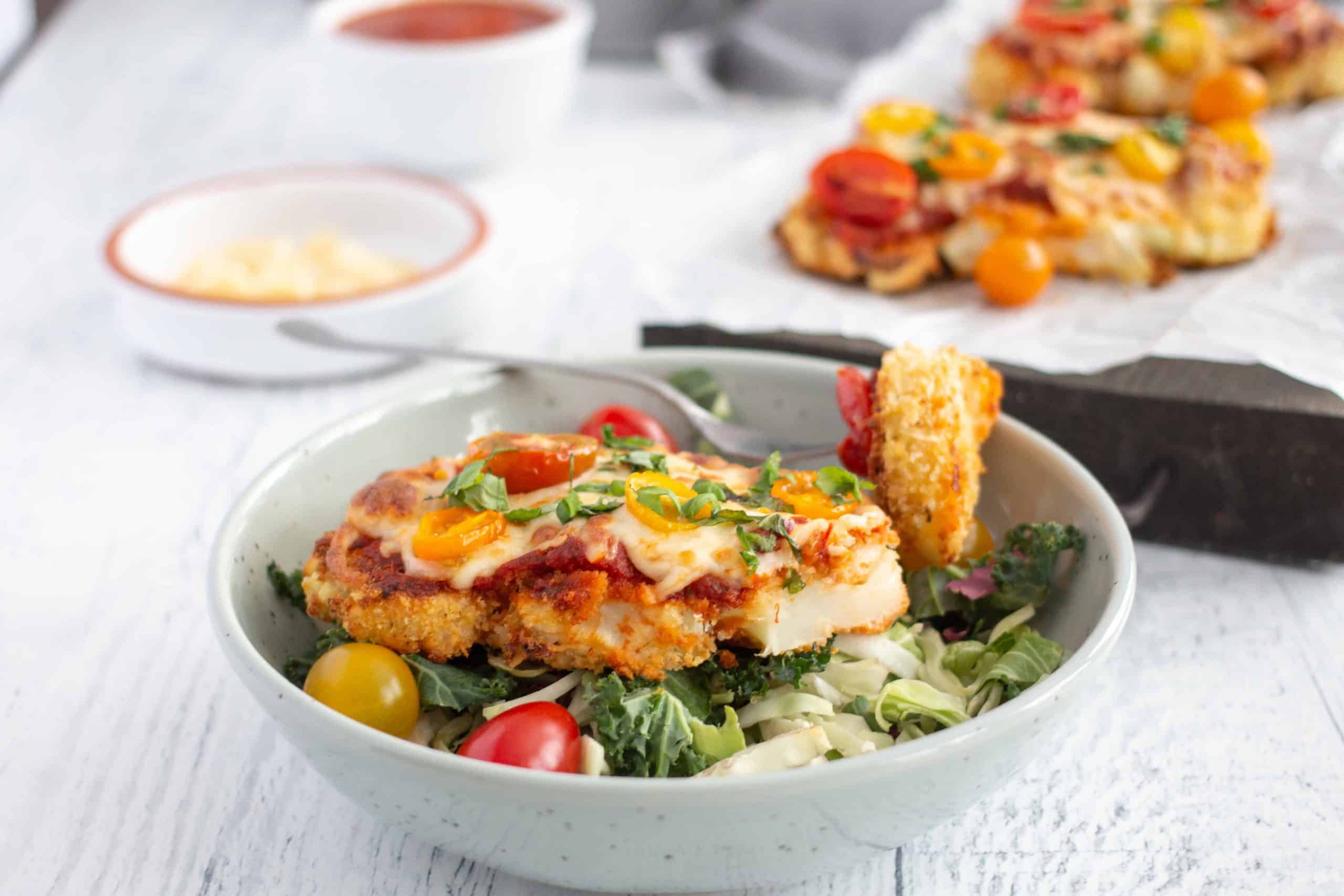 Oven Roasted Cauliflower Parmesan