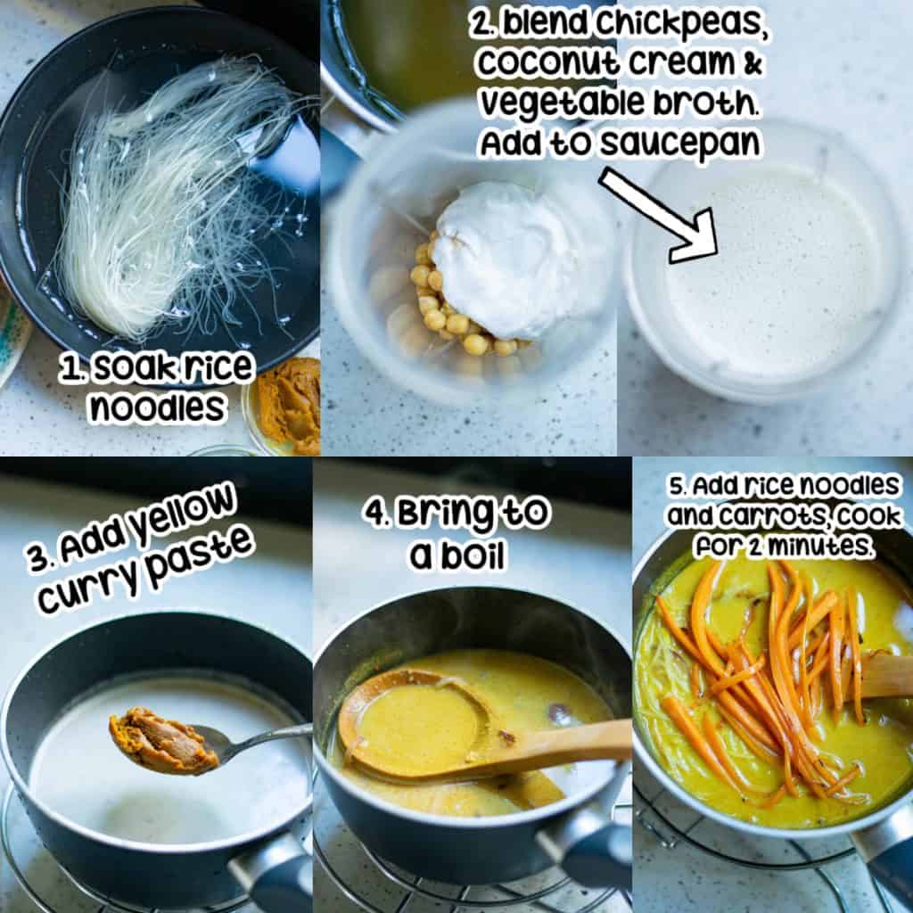 Steps to prepare the base for the soup.