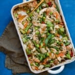 Overhead view of Chicken Teriyaki Casserole