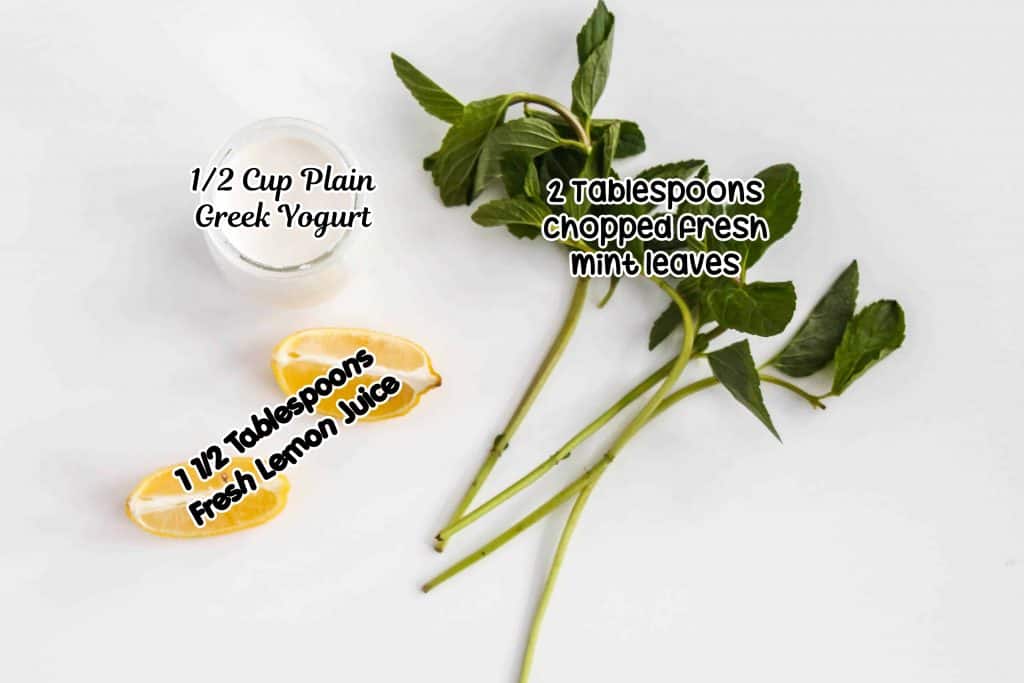 Ingredients for yogurt sauce.