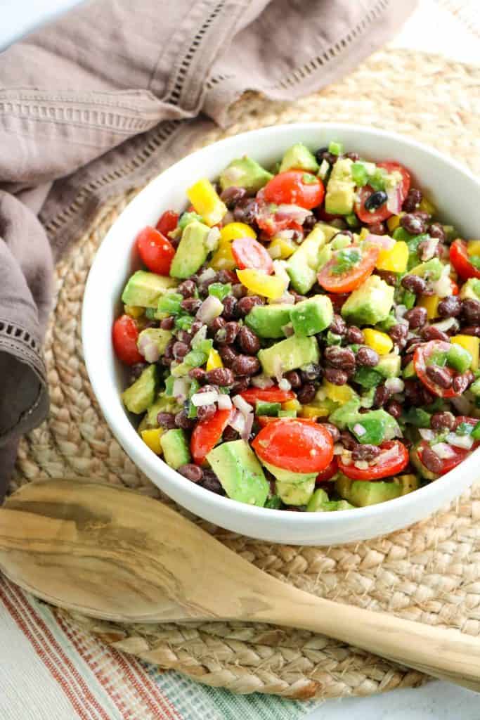 Easy Guacamole Salad in a white bowl.