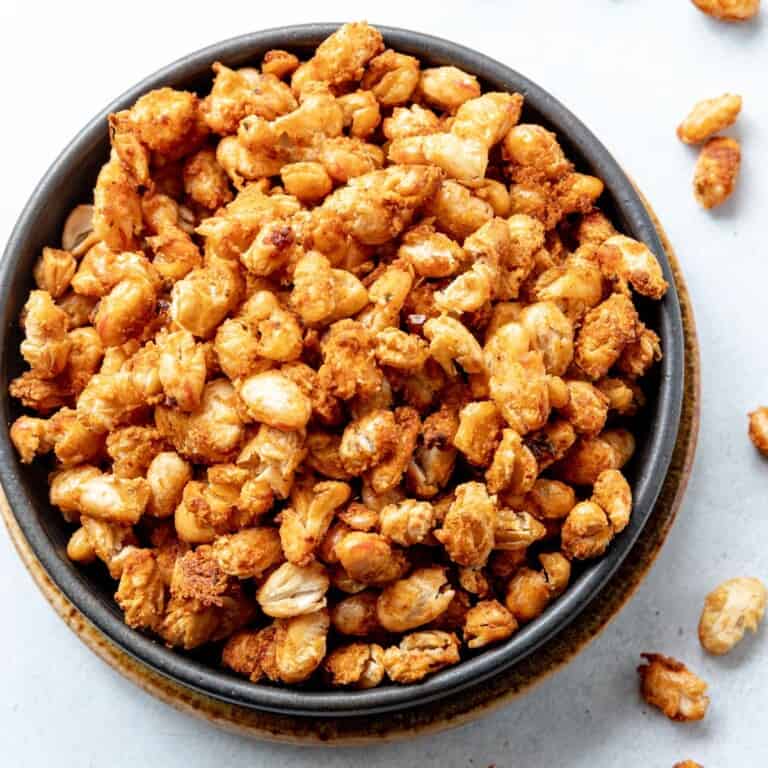 Oven baked crispy white beans.