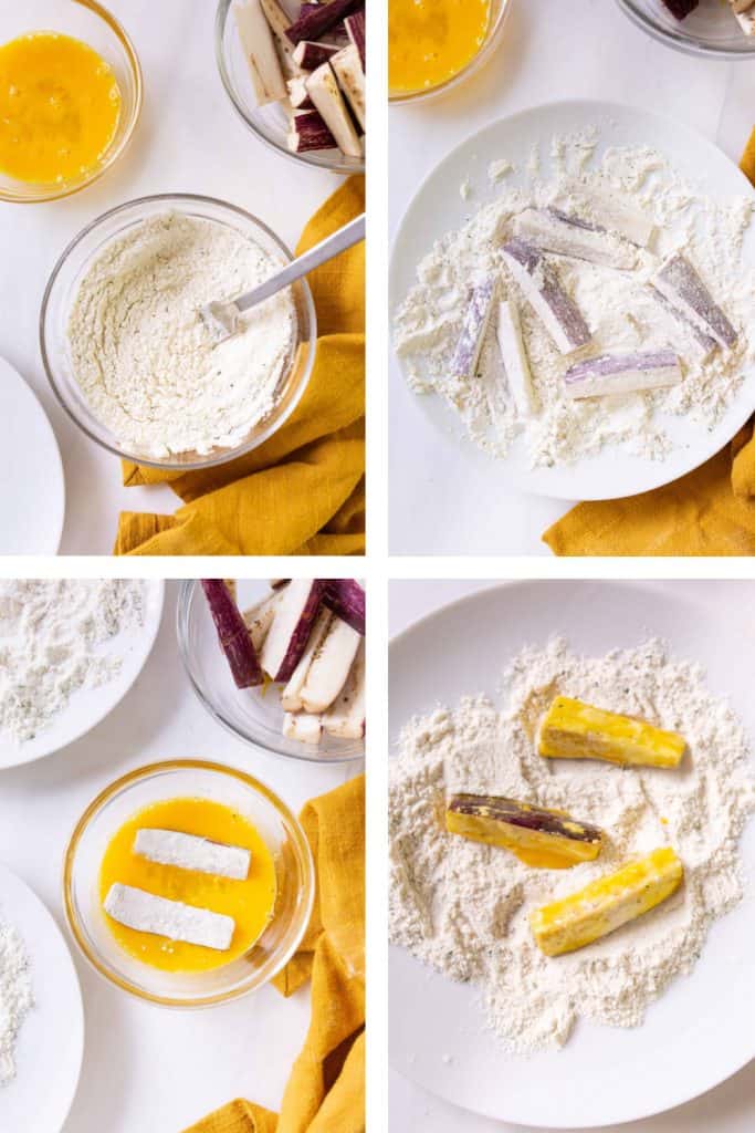 Steps in dredging the eggplant.