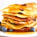 Stack of Keto Blueberry Pancakes