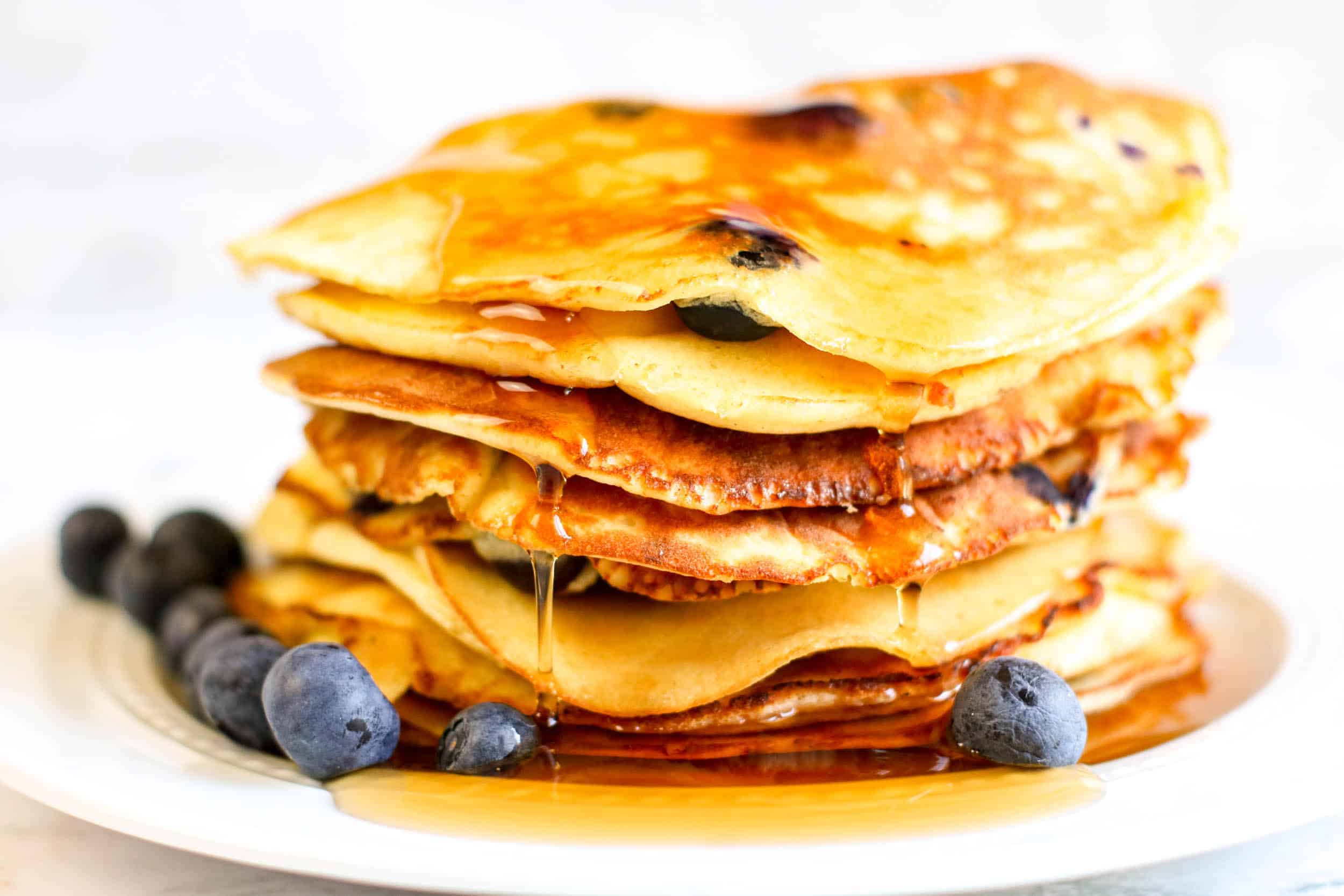Stack of Keto Blueberry Pancakes
