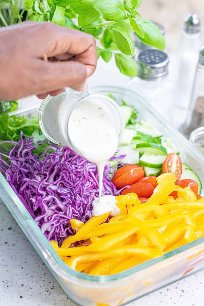 Rainbow Salad with Yogurt Herb Dressing Marathons & Motivation