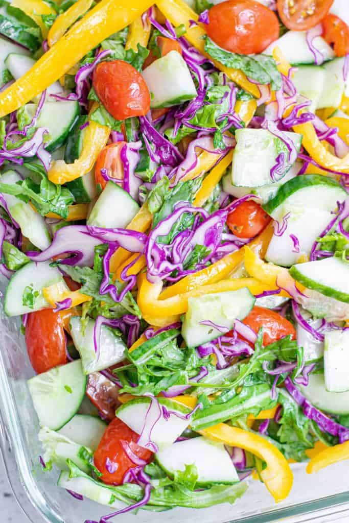 Rainbow Salad with Yogurt Herb Dressing Marathons & Motivation