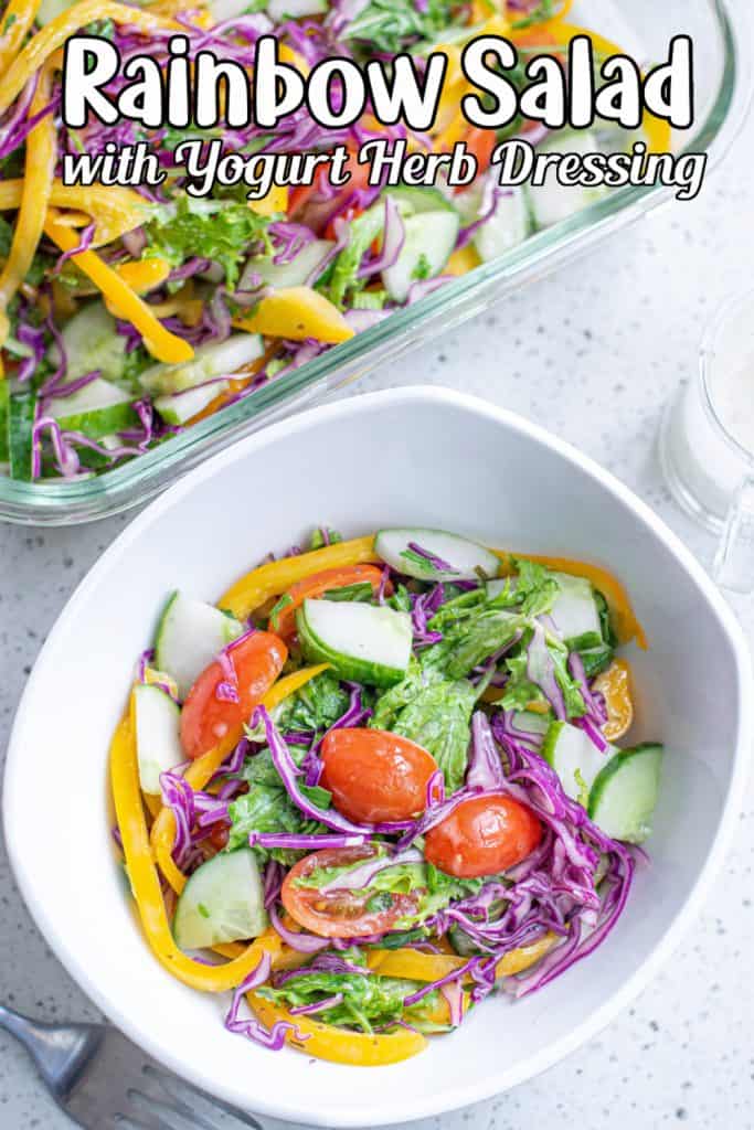Rainbow Salad with Yogurt Herb Dressing