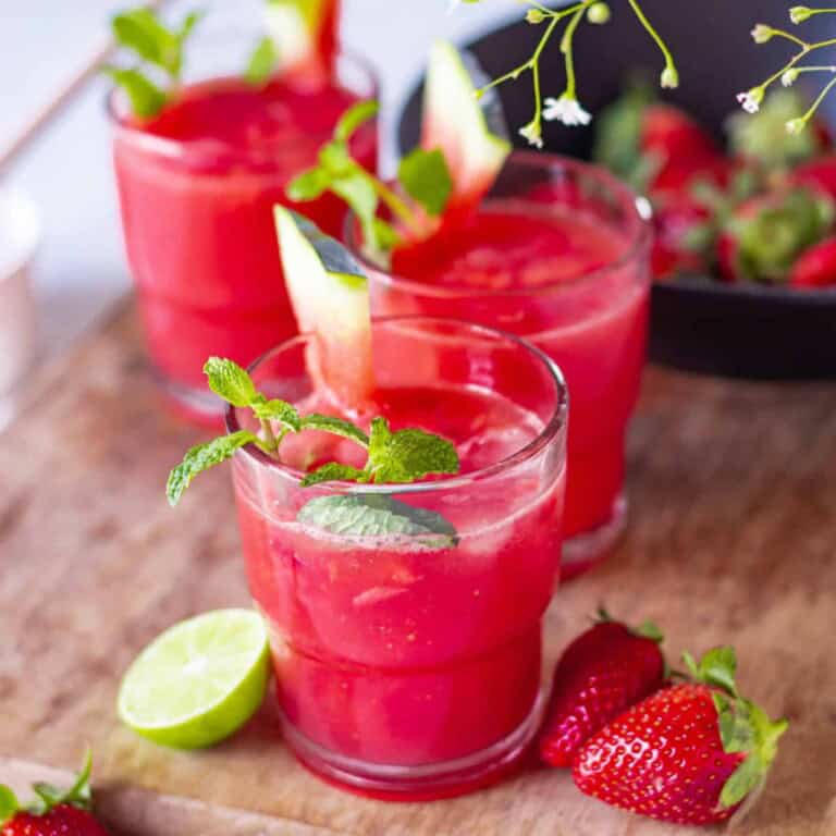 Homemade Watermelon Strawberry Limeade