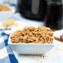 Air Fryer Granola in a white square dish.