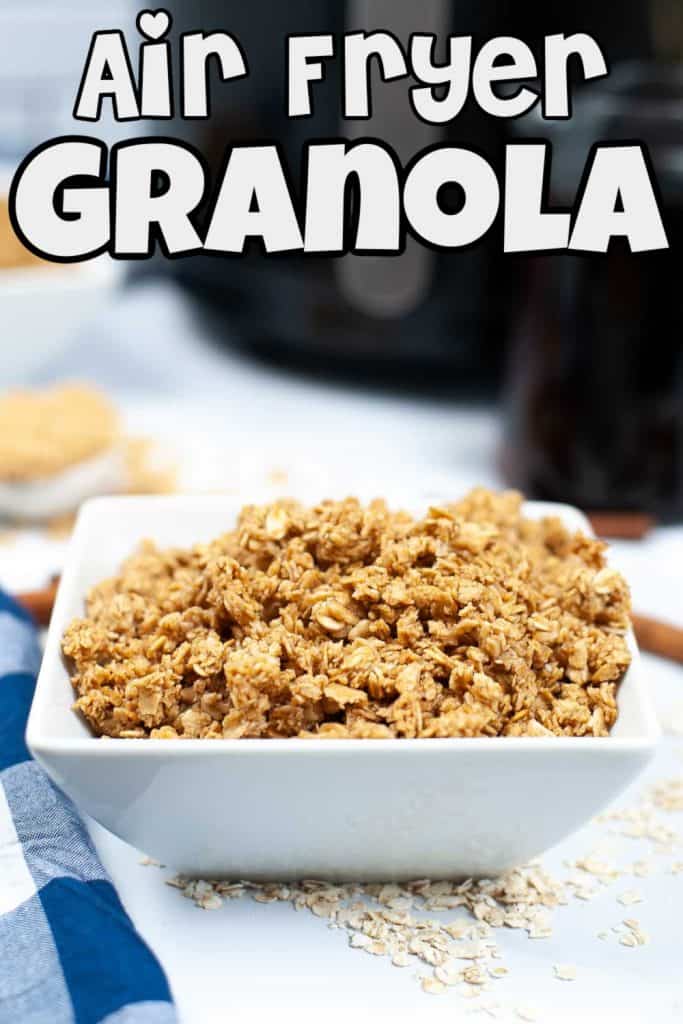 Air Fryer Granola Closeup Pin