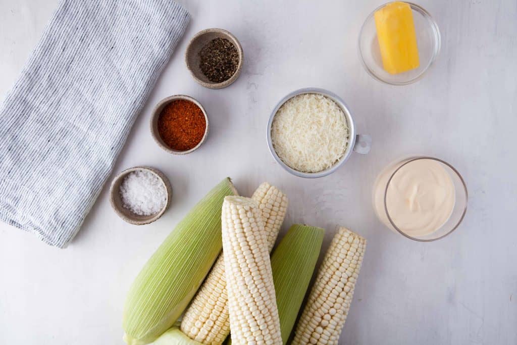 Ingredients for Mexican Street Corn.