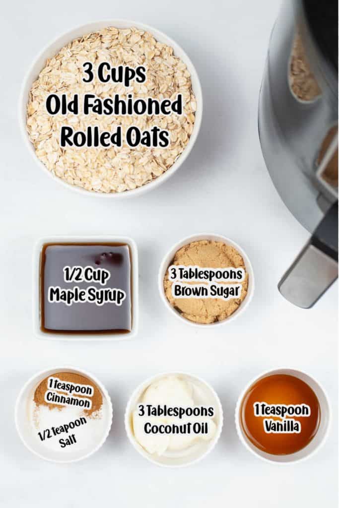 Ingredients for Air Fryer Granola