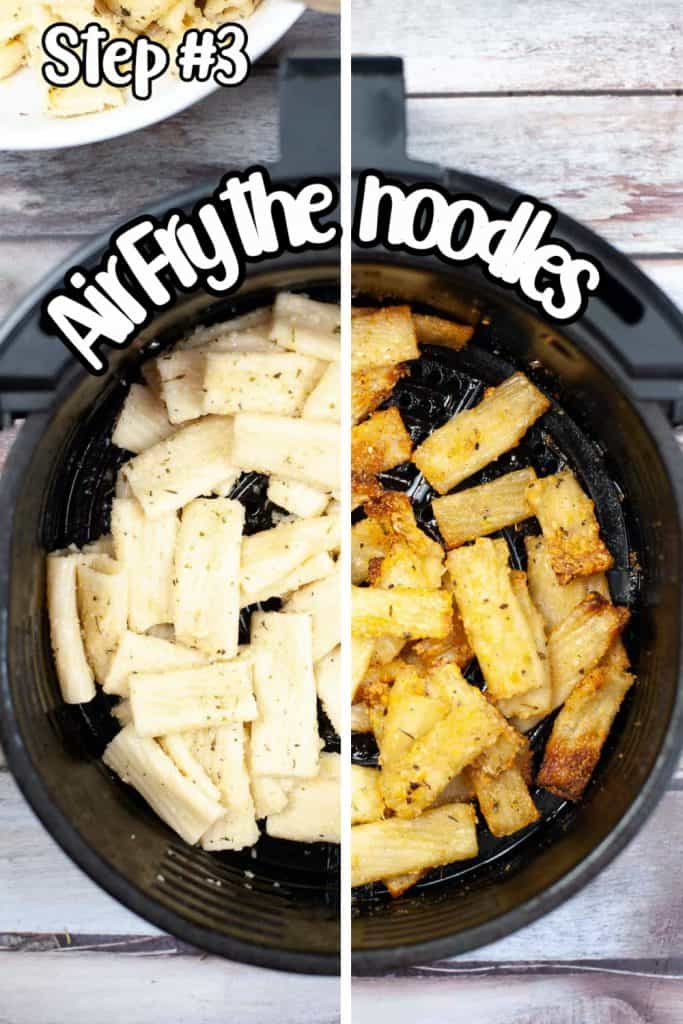 Making Air Fryer Pasta Chips