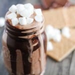 Chocolate marshmallow smores drink.
