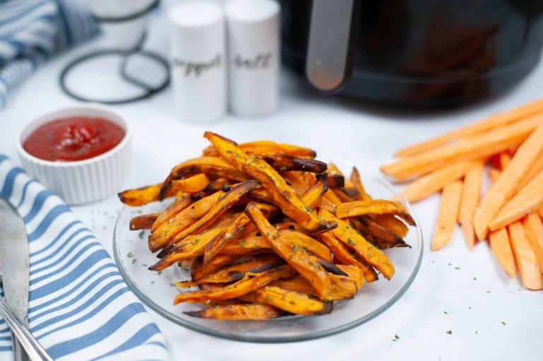 Plate of Air Fryer Sweet Potato Fries