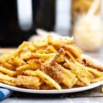 Side view of tik tok pasta chips