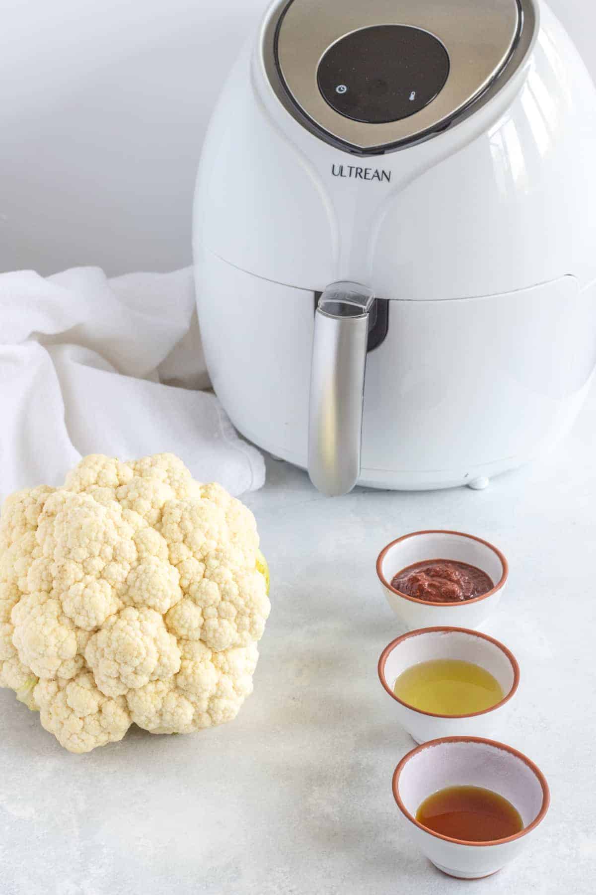 Air Fryer Cauliflower Wings with Harissa Sauce Marathons & Motivation