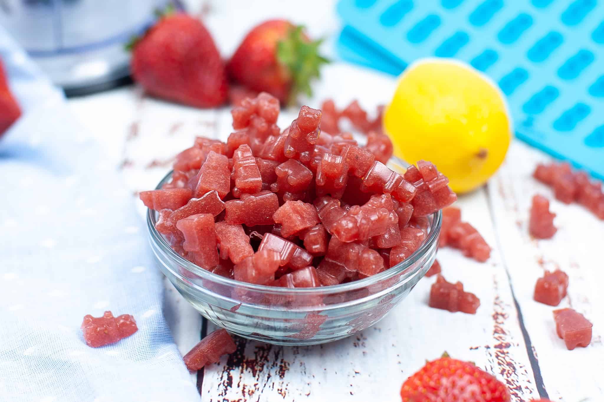 Bowl of homemade gummy bears