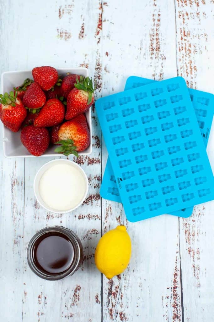 Items needed to make homemade gummy bears.