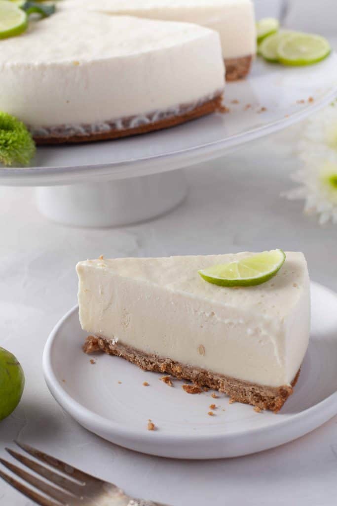 Slice of key lime pie