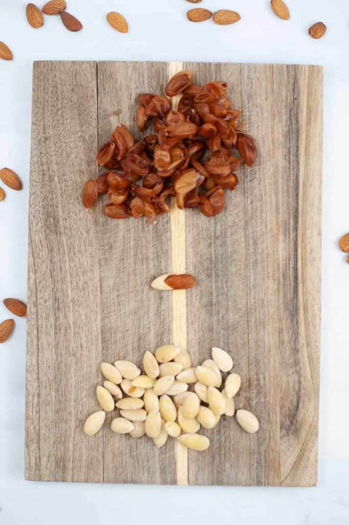 Almonds with skins removed.