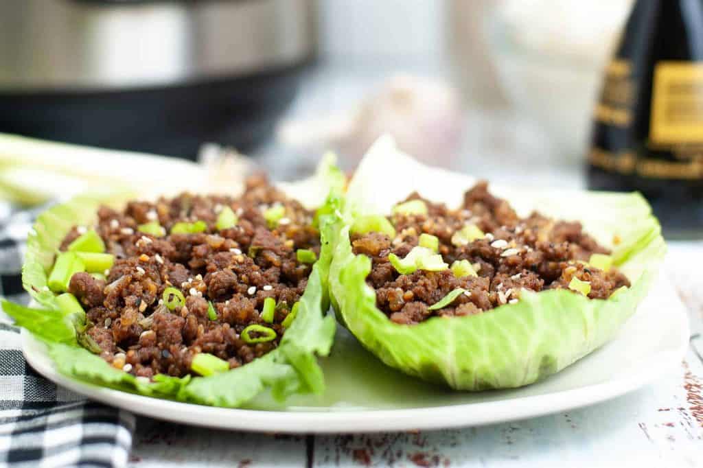 Head on view of Korean Beef Lettuce Wraps